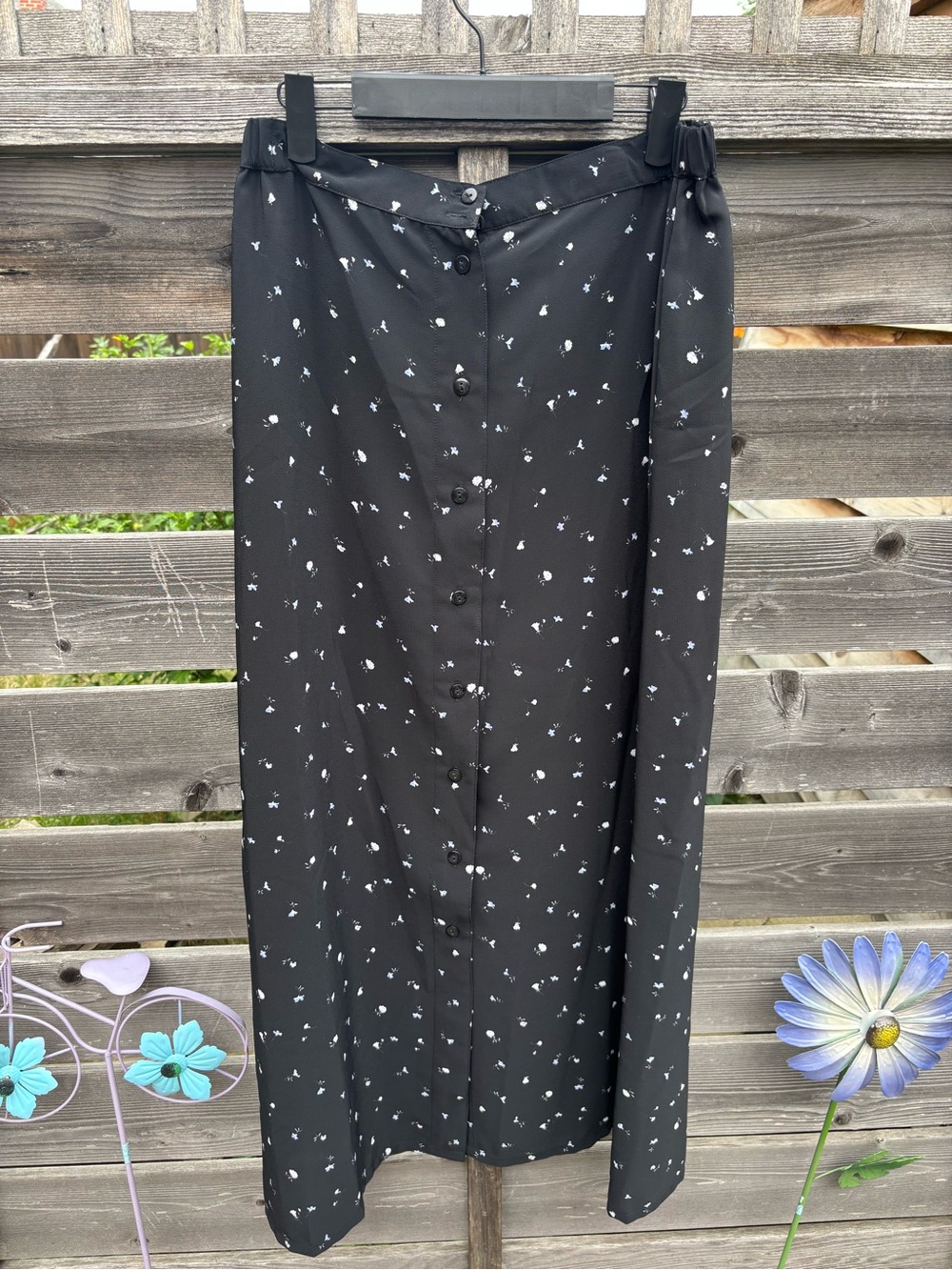 90s Stlye Button-Front Maxi Skirt